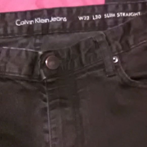 Calvin Klein Black Slim Straight Jeans - Picture 2 of 7